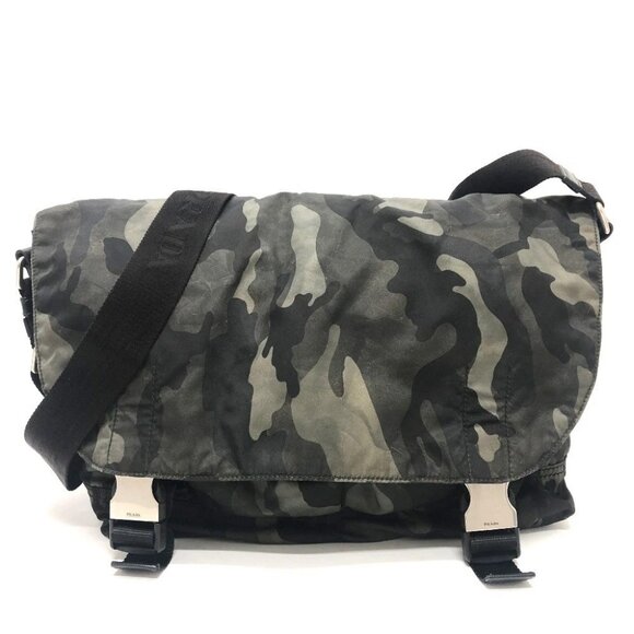PRADA VA0887 Camouflage camouflage Messenger Shoulder Bag Nylon Green - Picture 1 of 16